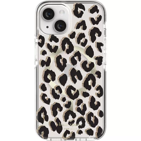 kate spade new york Defensive Hardshell Case with MagSafe for iPhone 14 and iPhone 13 - City Leopard