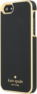 kate spade new york Saffiano leather Wrap Case for iPhone 5/5S/SE - Saffiano Black/Gold
