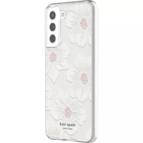 Kate Spade New York Protective Hardshell Case Compatible with MagSafe for Apple iPhone 14 Plus - Hollyhock Floral Clear