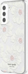 funda dura protectora Kate Spade New York para Galaxy S21 FE 5G - Hollyhock Floral Clear​​ 
