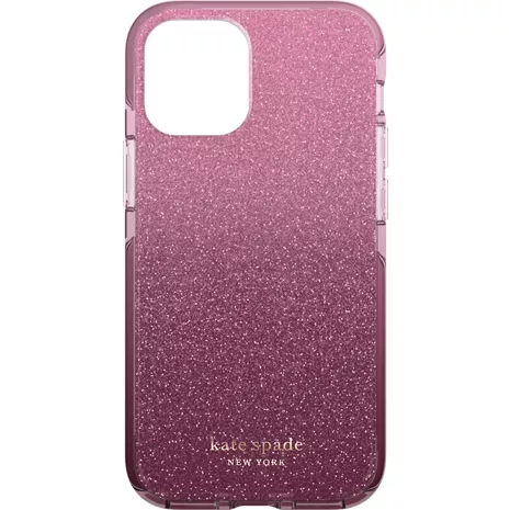 kate spade new york Defensive Hardshell Case for iPhone 12 mini - Glitter Ombre Magenta