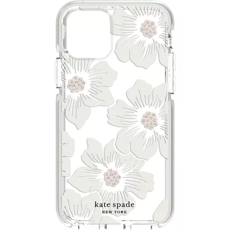 kate spade new york Defensive Hardshell Case for iPhone 11 Pro - Hollyhock Floral Clear/Cream with Stones