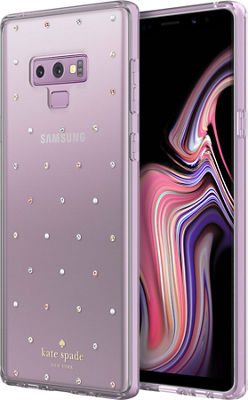 kate spade Protective Hardshell Case for Galaxy Note9 - Pin Dot  Gems/Pearls/Clear | Verizon