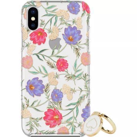 kate spade new york Gift Set: Stability Ring Stand & Protective Hardshell Case for iPhone XS/X - Blossom Multi