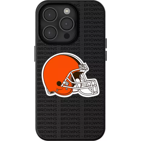 Keyscaper NFL Team Text Backdrop Case with MagSafe for iPhone 15 - Cleveland Browns