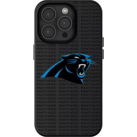 Keyscaper NFL Team Text Backdrop Case with MagSafe for iPhone 15 - Carolina Panthers