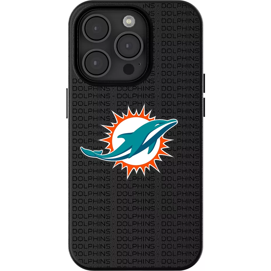 Keyscaper NFL Team Text Backdrop Case with MagSafe for iPhone 15 - Miami Dolphins | Verizon