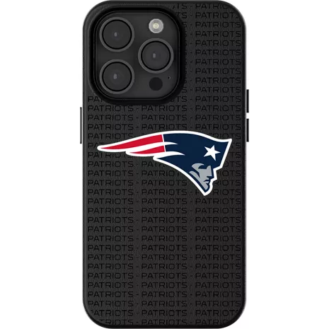 Keyscaper NFL Team Text Backdrop Case with MagSafe for iPhone 15 - New England Patriots