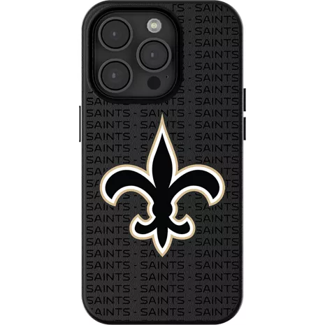 Keyscaper NFL Team Text Backdrop Case with MagSafe for iPhone 15 - New Orleans Saints