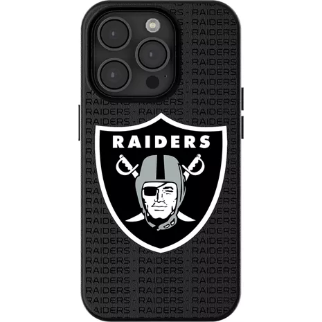 Keyscaper NFL Team Text Backdrop Case with MagSafe for iPhone 15 - Las Vegas Raiders