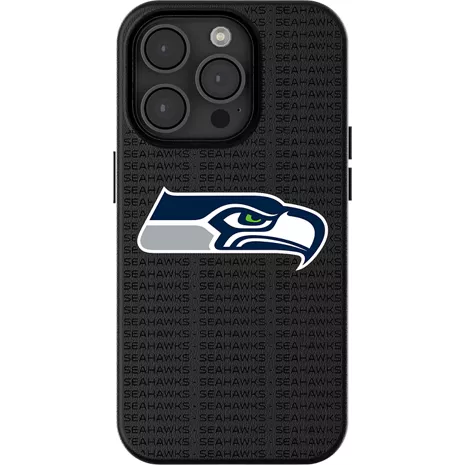 Keyscaper NFL Team Text Backdrop Case with MagSafe for iPhone 15 - Seatle Seahawks