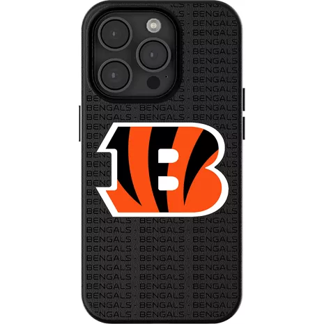 Keyscaper NFL Team Text Backdrop Case with MagSafe for iPhone 16 Pro Max - Cincinnati Bengals