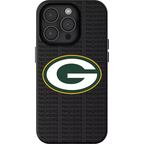 Keyscaper Funda NFL Team Text Backdrop con MagSafe para el iPhone 16 Pro Max - Green Bay Packers