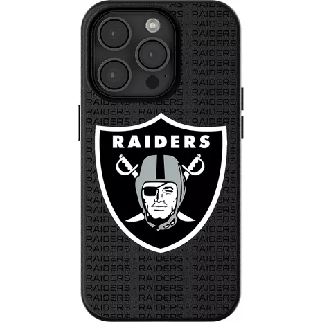 Keyscaper Funda NFL Team Text Backdrop con MagSafe para el iPhone 16 Pro Max - Las Vegas Raiders