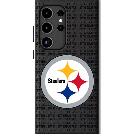 Keyscaper NFL Team Text Backdrop Case with Magnet for Galaxy S24 Ultra - Pittsburgh Steelers