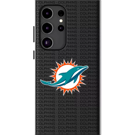 Keyscaper NFL Team Text Backdrop Case with Magnet for Galaxy S25 Ultra - Miami Dolphins