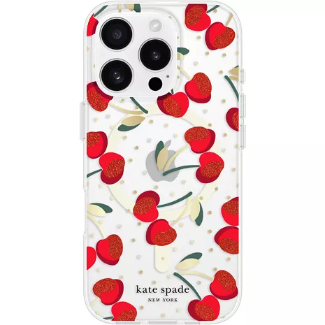 kate spade new york Protective Case with MagSafe for iPhone 16 Pro - Cherry Dot