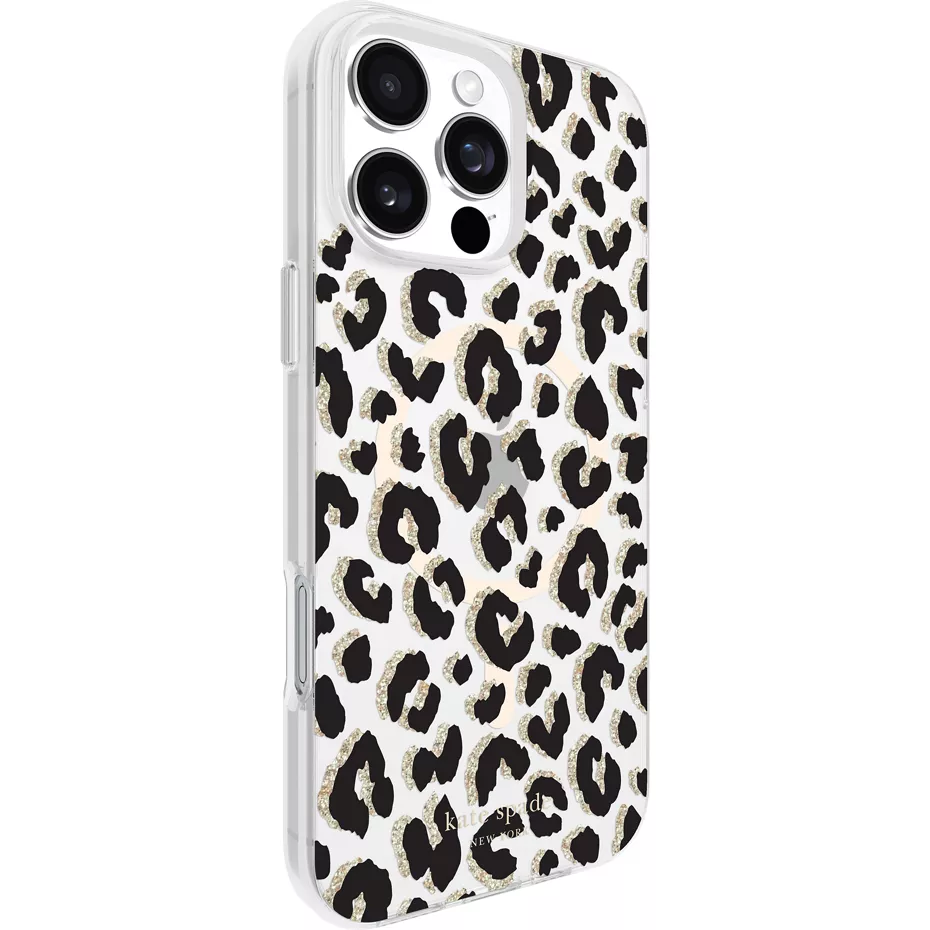 Kate Spade Protective Case with MagSafe for iPhone 16 Pro Max - Glitter Leopard | Verizon