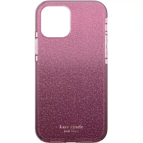kate spade new york Defensive Hardshell Case for iPhone 12 Pro Max - Glitter Ombre Magenta