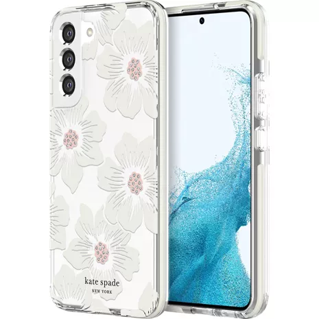 kate spade new york Funda dura para el Galaxy S22+ - Hollyhock Floral Clear