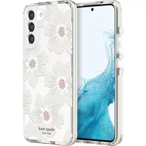 kate spade new york Defensive Hardshell Case for Galaxy S22+ - Hollyhock Floral Clear