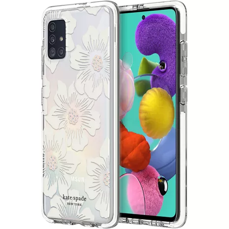 kate spade new york Defensive Hardshell Case for Galaxy A51 - Hollyhock Floral Clear/Cream undefined image 1 of 1