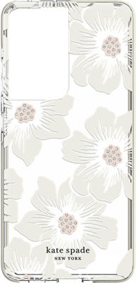 Kate Spade New York Defensive Hardshell Case For Galaxy S21 Ultra 5g Hollyhock Floral Clear