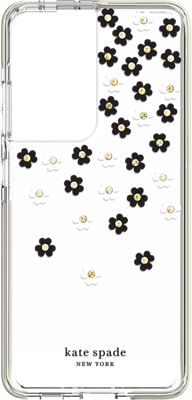 Kate Spade New York Defensive Hardshell Case For Galaxy S21 Ultra 5g Scattered Flowers Clear