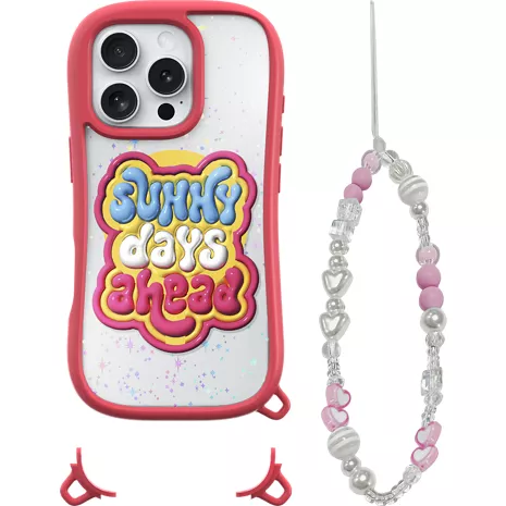 LAUT POP LOVIE Protective Case with MagSafe and Charm Bracelet for iPhone 16 Pro - Sunny Red