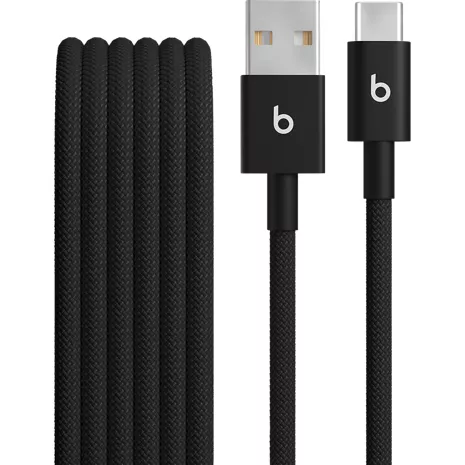 Cables trenzados USB-A a USB-C Beats (1.5 m). Bolt negro (paquete de 2)​​ 