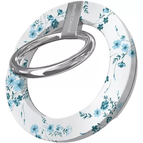 Velvet Caviar MagSafe Compatible Grip Ring - French Blue Floral