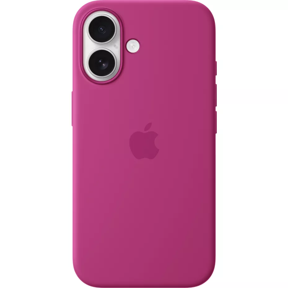 Apple Silicone Case with MagSafe for iPhone 16 - Fuchsia | Verizon