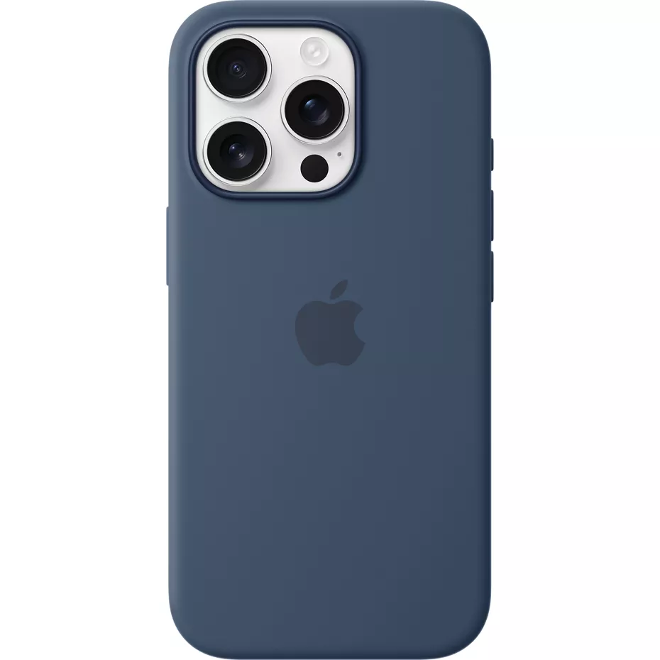 Apple Silicone Case with MagSafe for iPhone 16 Pro - Denim | Verizon