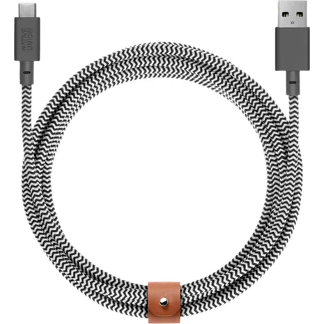Native Union Belt Charging Cable XL USB-A to USC-C - Zebra