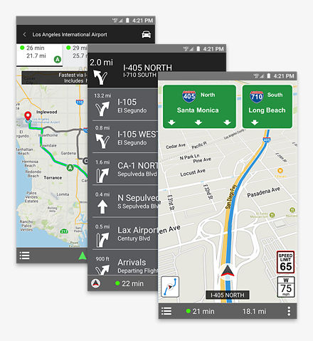 Navigation with Landmarks such as traffic lights and stop signs.