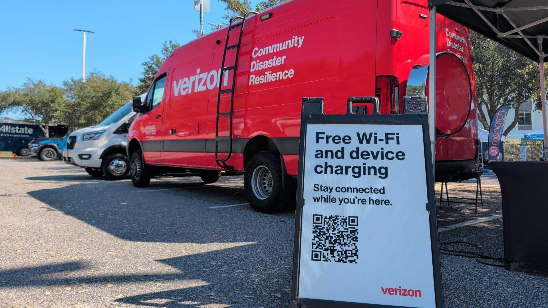 Verizon Community Disaster Resilience | Free Wi-Fi and device charging; Stay connected while you're here.
