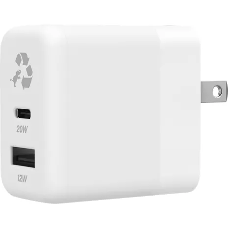 Nimble Cargador ecológico dual USB-C/USB-A de pared Wally Duo de 32 W