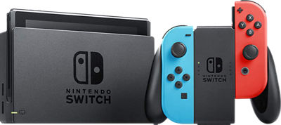 Nintendo Switch with Neon Blue and Neon Red Joy‑Con