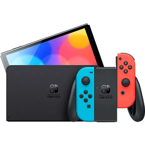 Nintendo Switch OLED Joy-Con - Azul neón y rojo neón