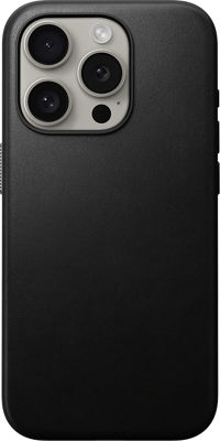 Nomad Modern Leather Case for iPhone 15 Pro - Black