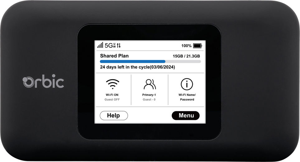 Orbic Speed X 5G Mobile Hotspot Prepaid Verizon Prepaid