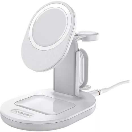 TRIO TRAY White - 3-in-1 MagSafe Oak Wireless Charger with Apple Watch  Support