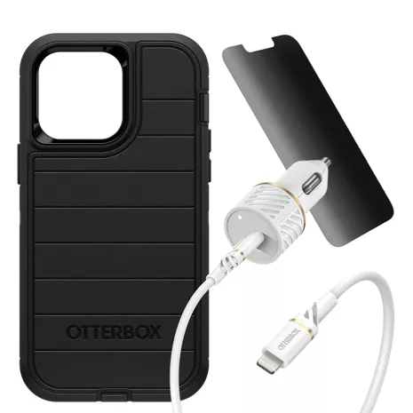 Paquete de funda Otterbox Defender Series Pro, protector de pantalla y cargador para el iPhone 14 Pro Max sinColor imagen 1 de 1