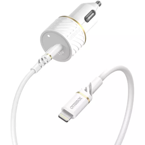 OtterBox Fast Charge Car Charging Kit with Lightning to USB-C Cable