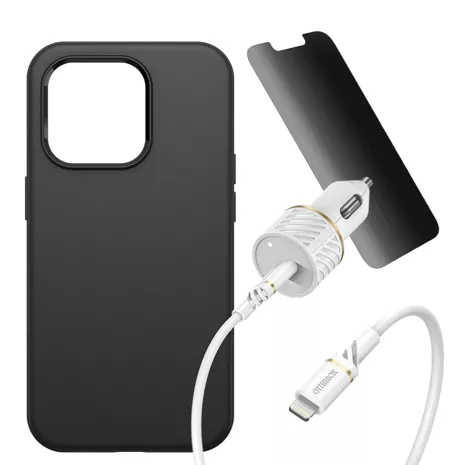 Otterbox Symmetry Series+ Case, Screen Protection and Charger for iPhone 14 Pro Bundle