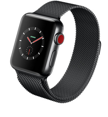 38mm space black milanese loop