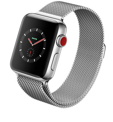 apple watch series 3 stainless steel case with milanese loop