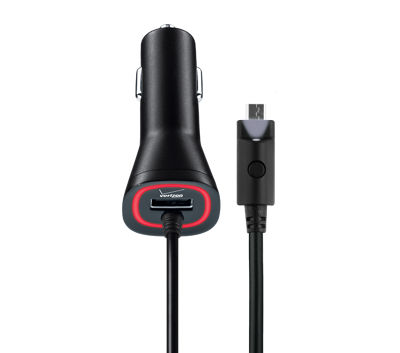 Verizon Vehicle Charger with Dual Output and LED Light for Micro USB