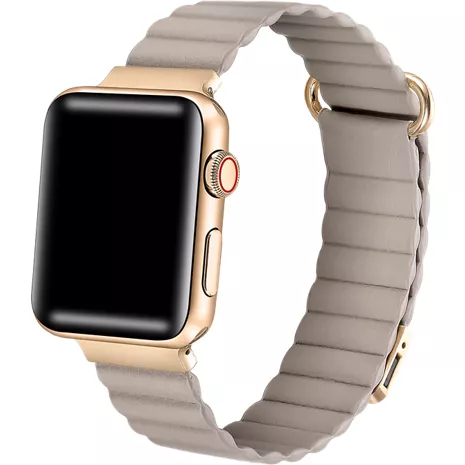 Posh Tech Correa de piel Dakota para el Apple Watch con caja de 42/44/45/49 mm