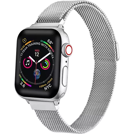 Posh Tech Correa de malla de acero inoxidable Infinity Skinny para el Apple Watch con caja de 38/40/41 mm